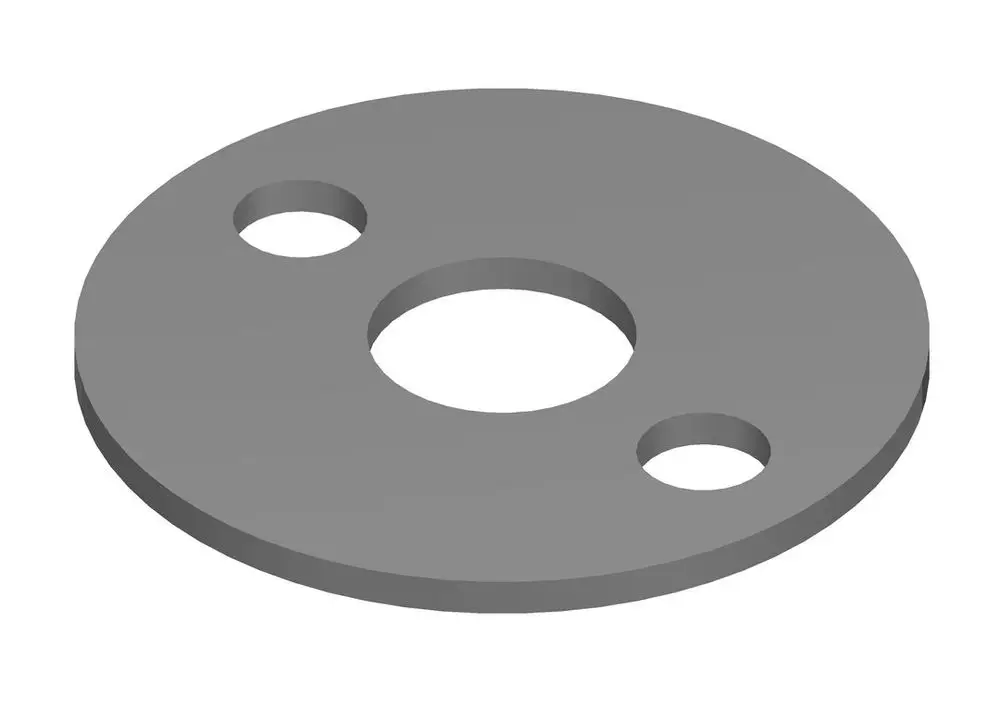BOSCH Dichtscheibe in zylindrischer Form mit zentralem Loch und zwei seitlichen Löchern zur Befestigung. Ideal für unterschiedliche Anwendungen in der Technik.